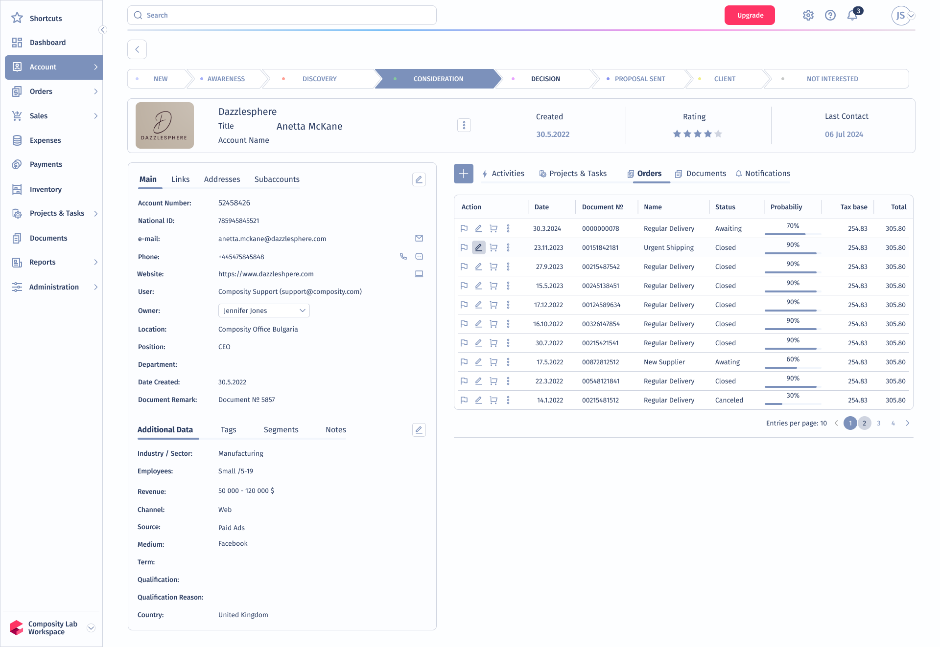 Composity account profile screenshot